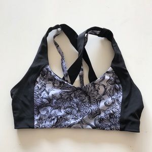 Rare lululemon black & purple sports bra size 10